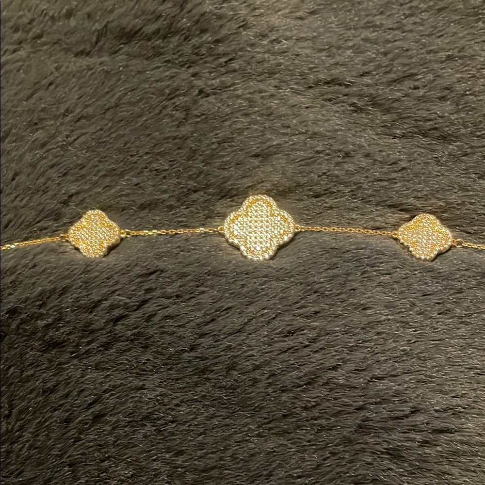 Gold Textured Geometric Bracelet with Decorative Elements
